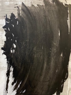 SET OF 4 - ORIGINAL 1970'S FRENCH ABSTRACT BLACK & WHITE PAINTINGS