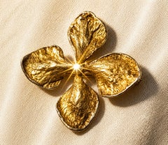 Claude LALANNE - Brooch Hortensia in Silver & Gold, signed and numbered / 100.