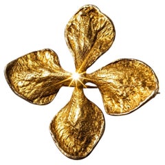 Claude Lalanne - Spilla Hortensia in argento e oro, firmata e numerata / 100.