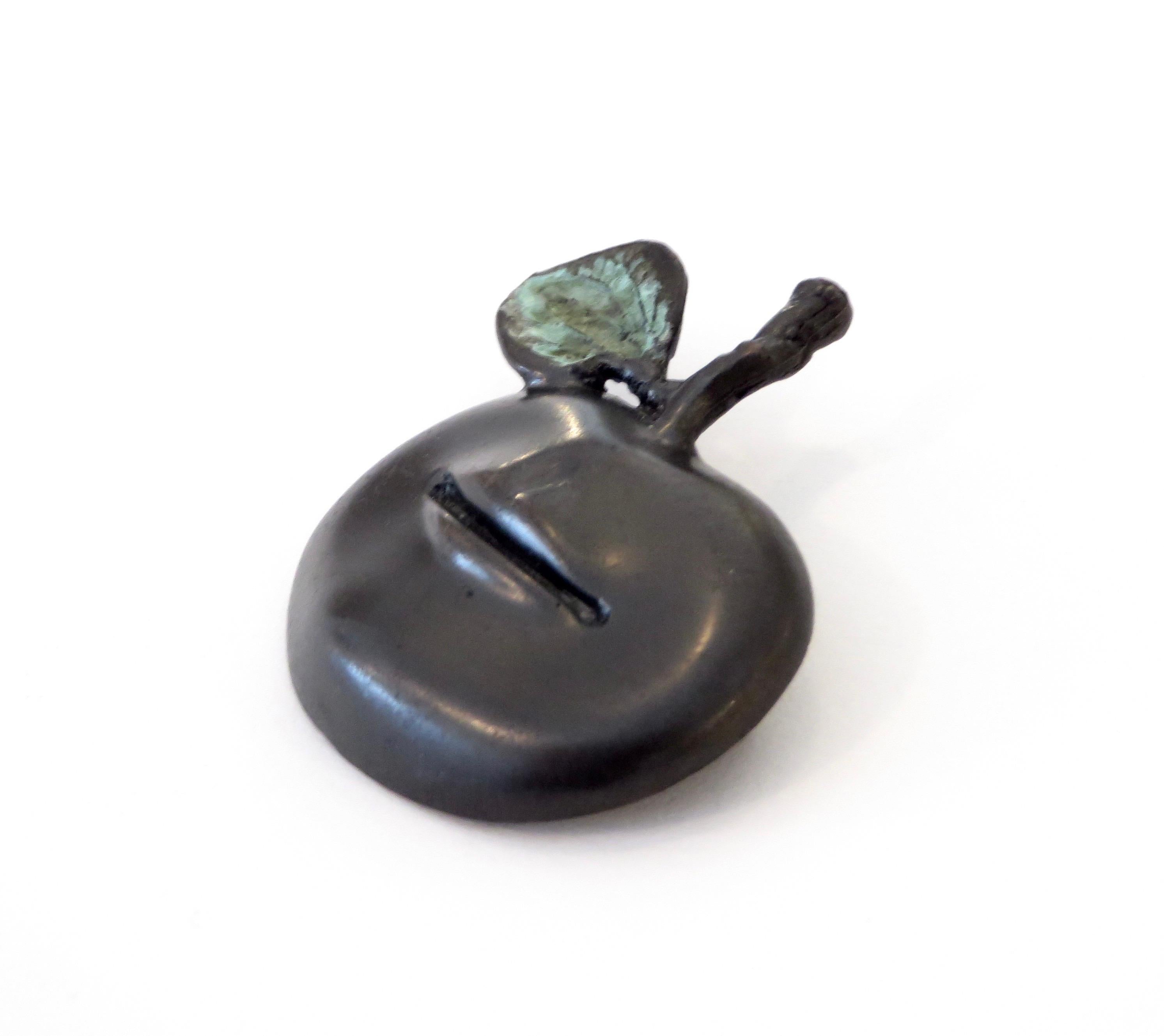 Claude Lalanne Brooch Pomme Bouche Patinated Bronze Brooch Signed CL Lalanne  For Sale 2