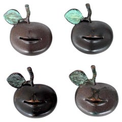 Claude Lalanne Brooch Pomme Bouche Patinated Bronze Brooch Signed CL Lalanne 