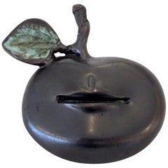 Claude Lalanne Brouche "Pomme Bouche" Patinated Bronze Brooch Signed CL Lalanne
