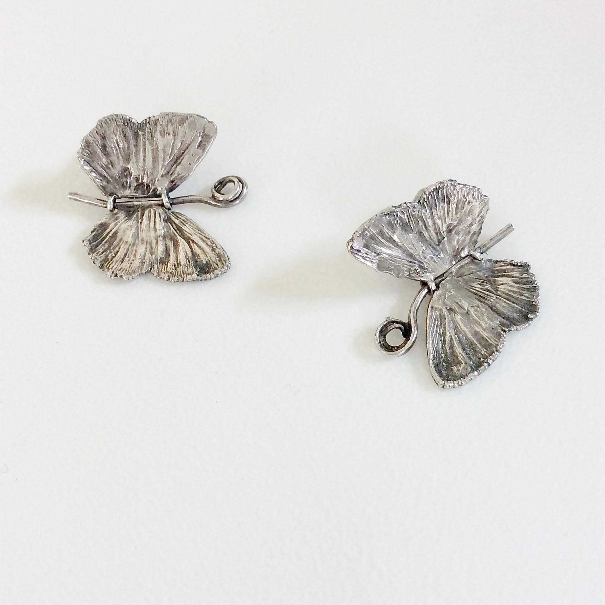 Claude Lalanne Butterfly Silver Earrings, 1988, with Certificate Of Authenticity 7