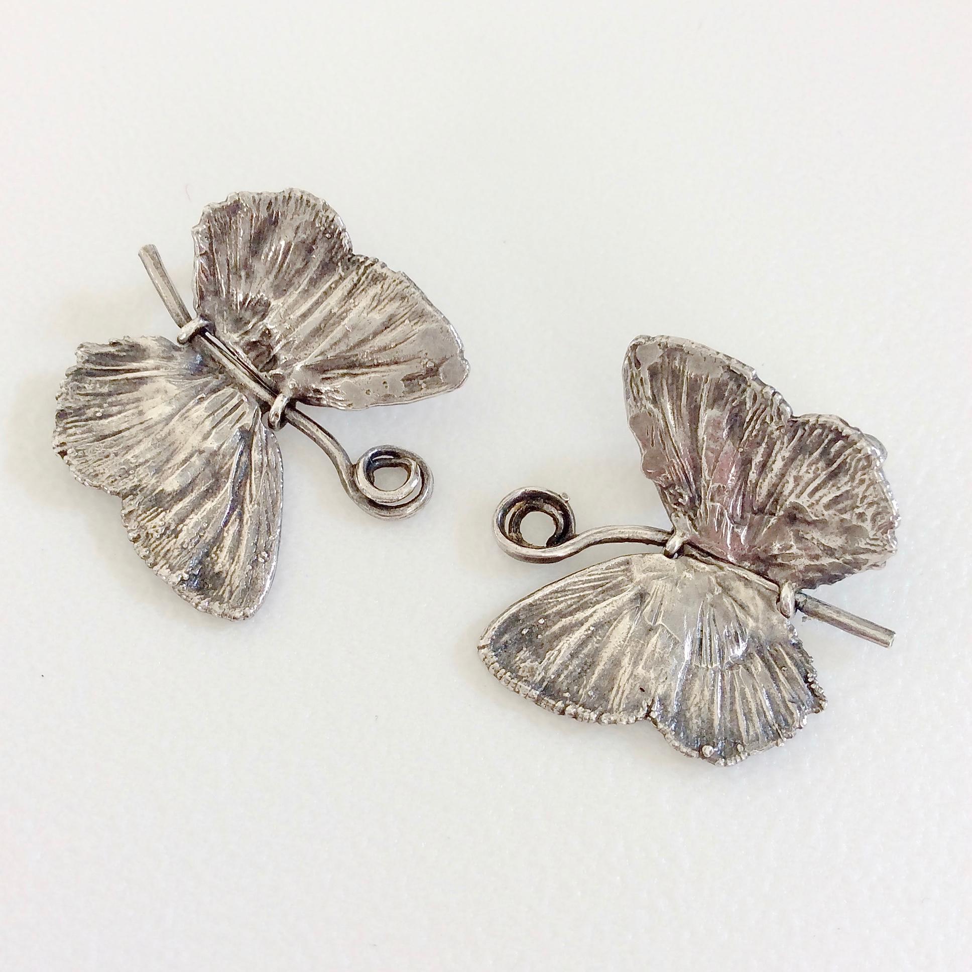 Claude Lalanne (1925-2019) butterfly earrings, edited by Artcurial c. 1988, Paris.
Sterling silver 925. Numbered 41/50.
In is original box with 
