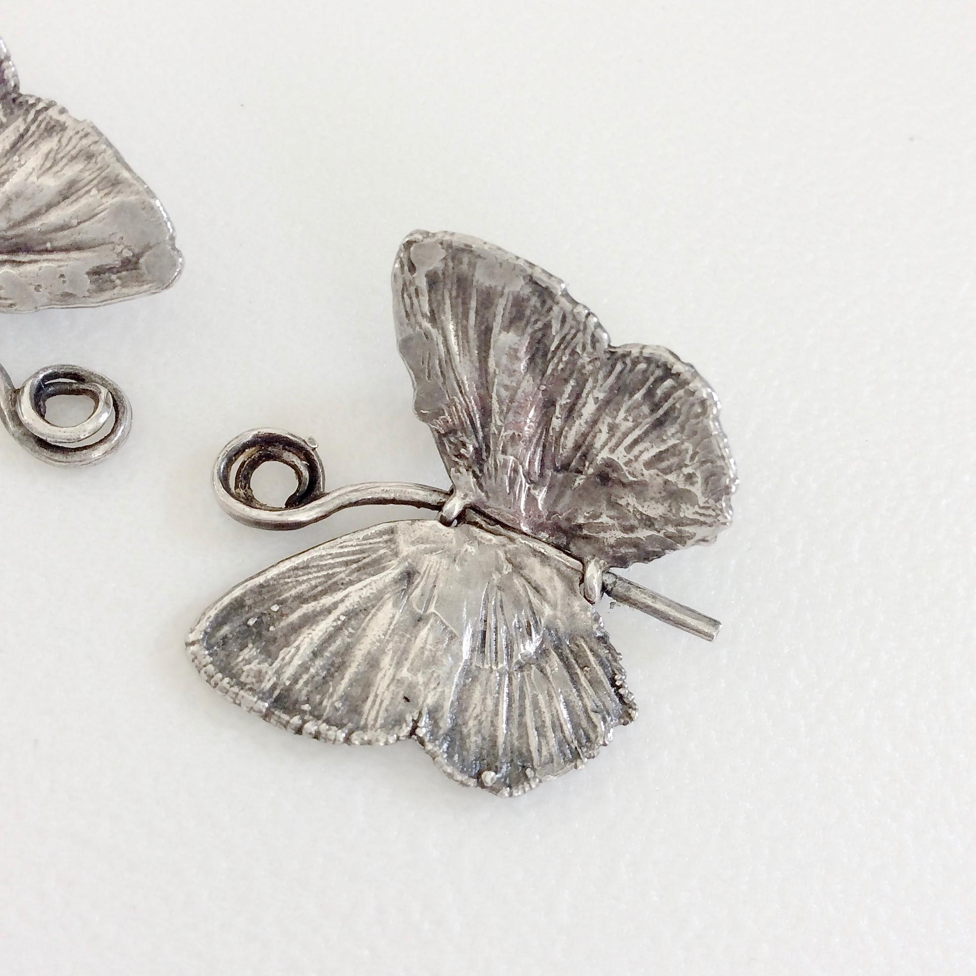 Claude Lalanne Butterfly Silver Earrings, 1988, with Certificate Of Authenticity In Good Condition In Brussels, BE