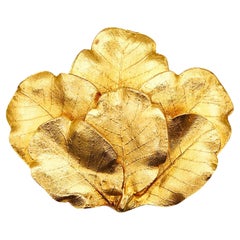 CLAUDE LALANNE For Zolotas Sculptural Laurel Leaves Pendant-Brooch In 18Kt Gold