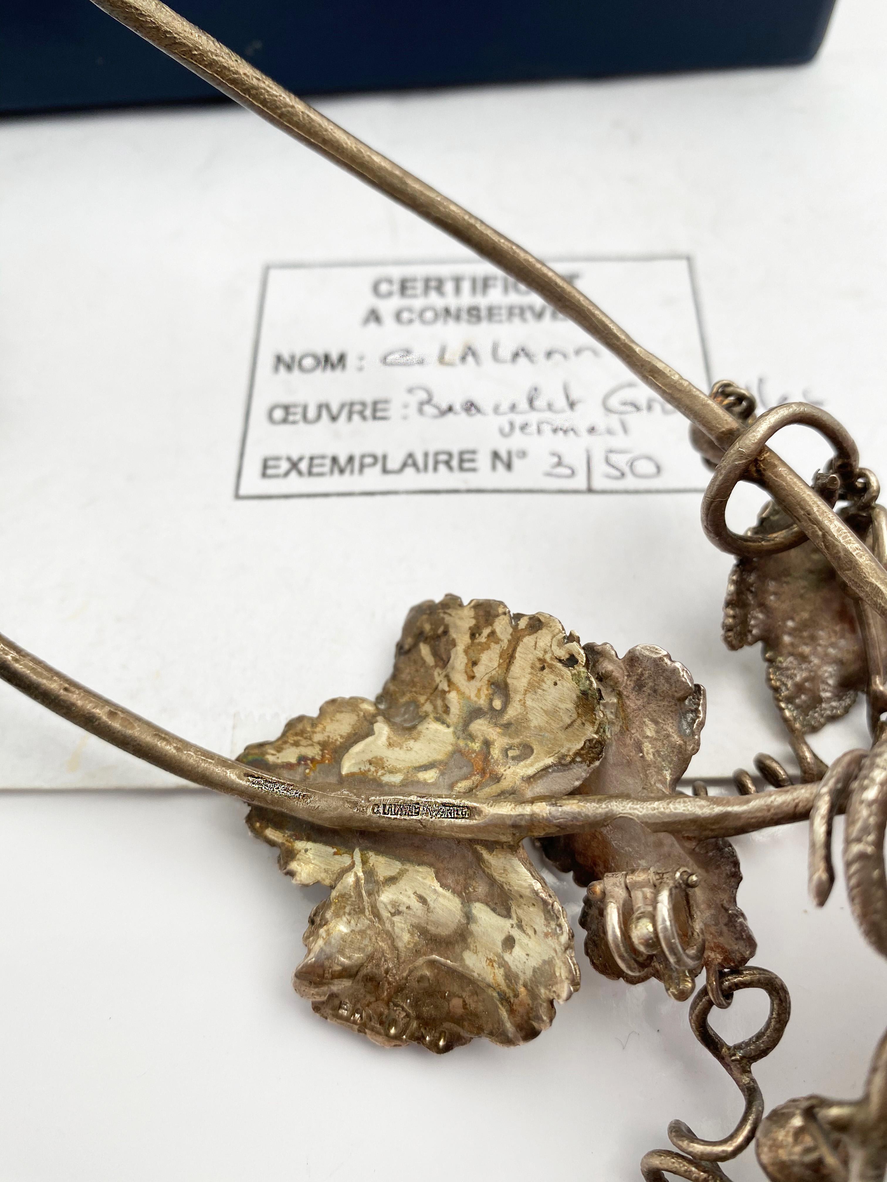 CLAUDE LALANNE Silver Groseilles Choker Necklace Bangle Set For Sale 1