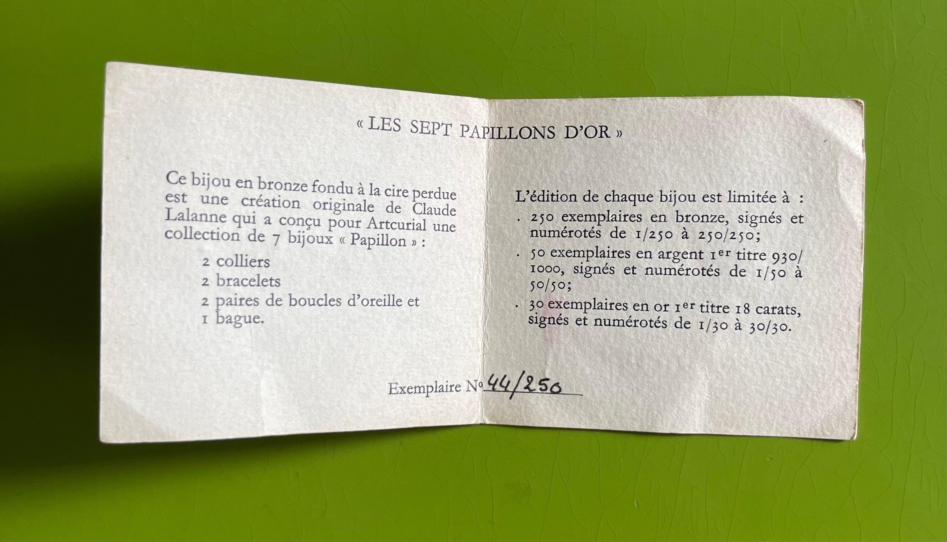 Claude Lalanne Papillon Bracelet Artcurial Edition 2