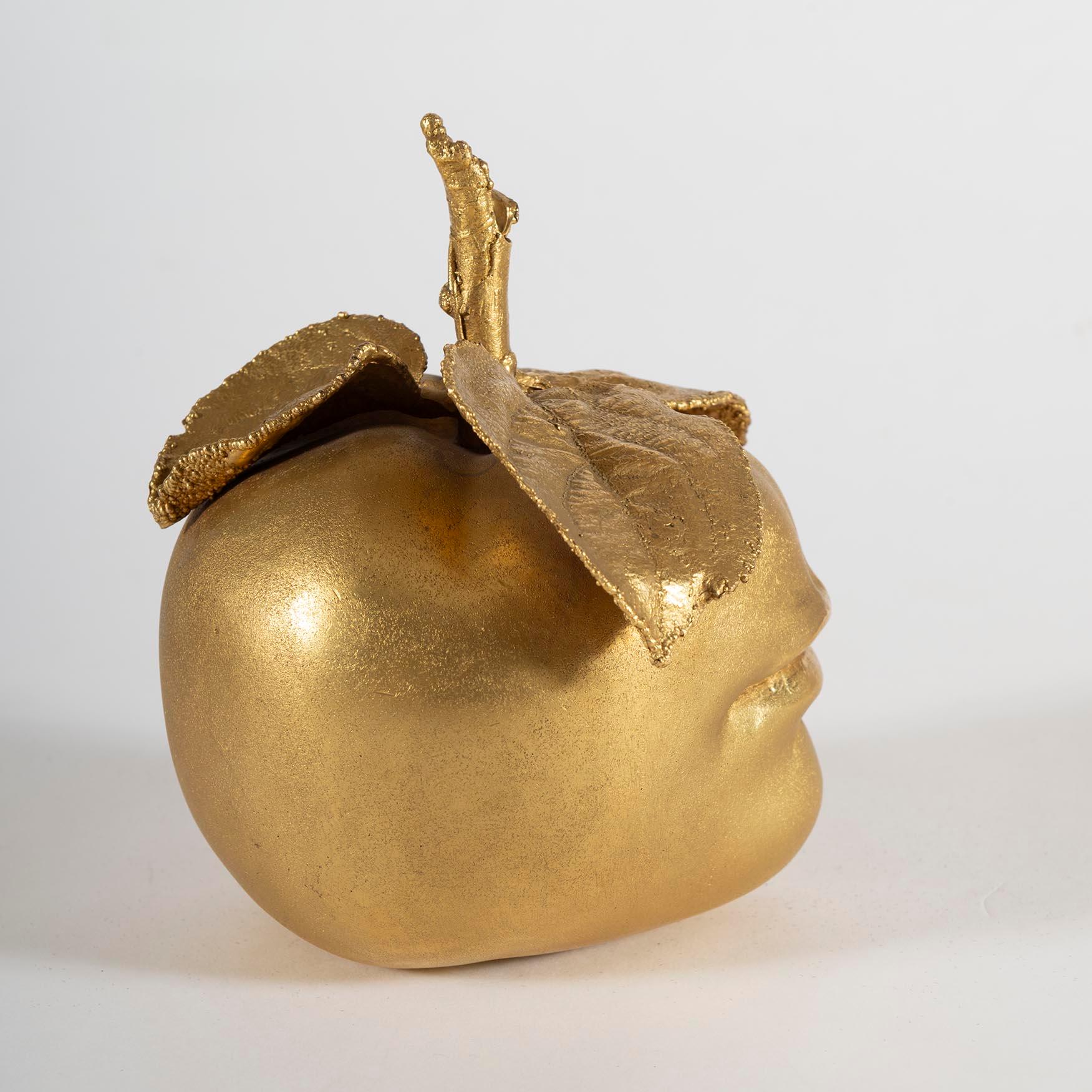 Pomme bouche, Claude Lalanne, Diseño, Arte, Manzana, Bronce, Oro, Frutas, Labios en venta 3