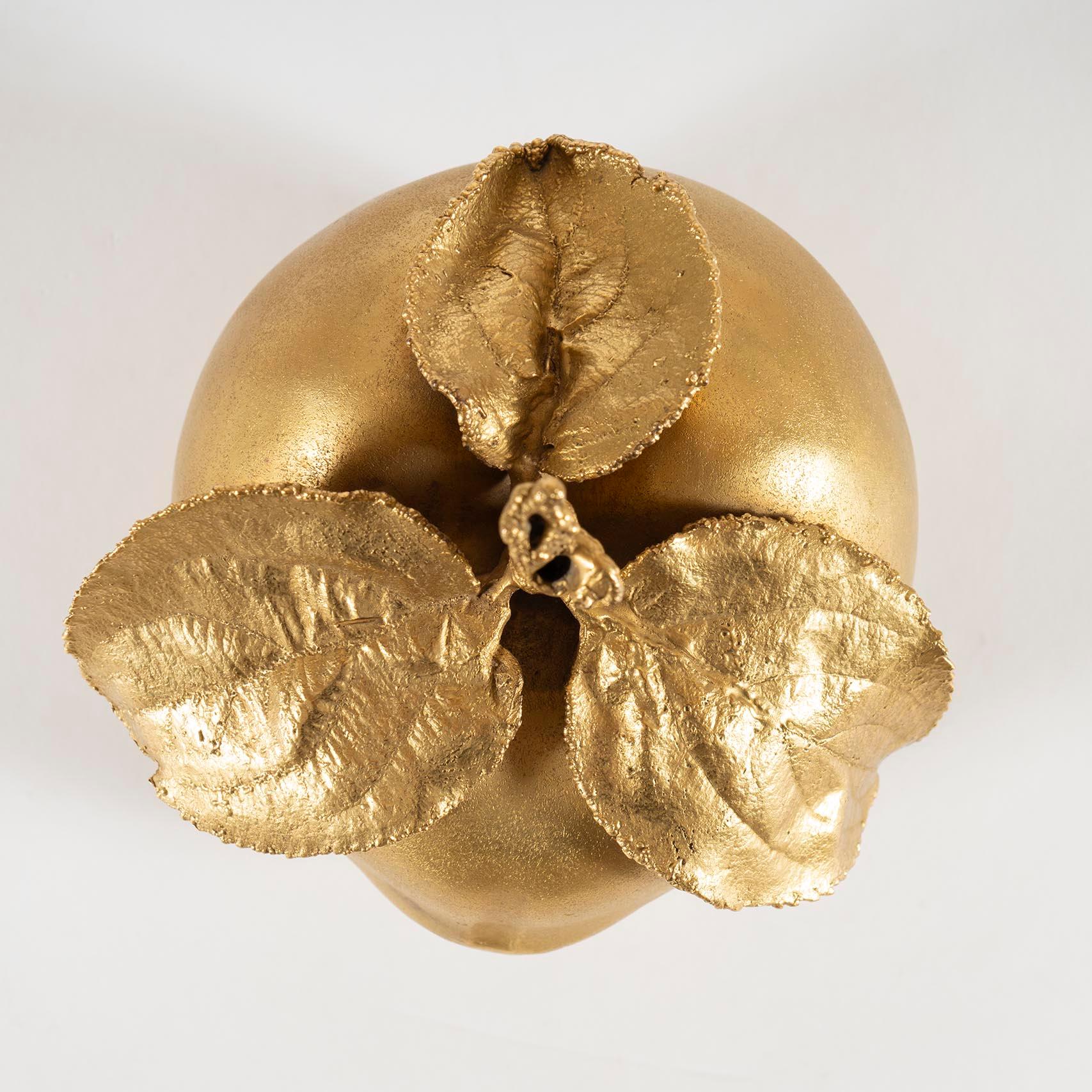 Pomme bouche, Claude Lalanne, Diseño, Arte, Manzana, Bronce, Oro, Frutas, Labios en venta 6
