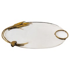 Claude Lalanne, Tray Bambou Gilt Bronze Silver Plated Ed. Artcurial AP III/VIII