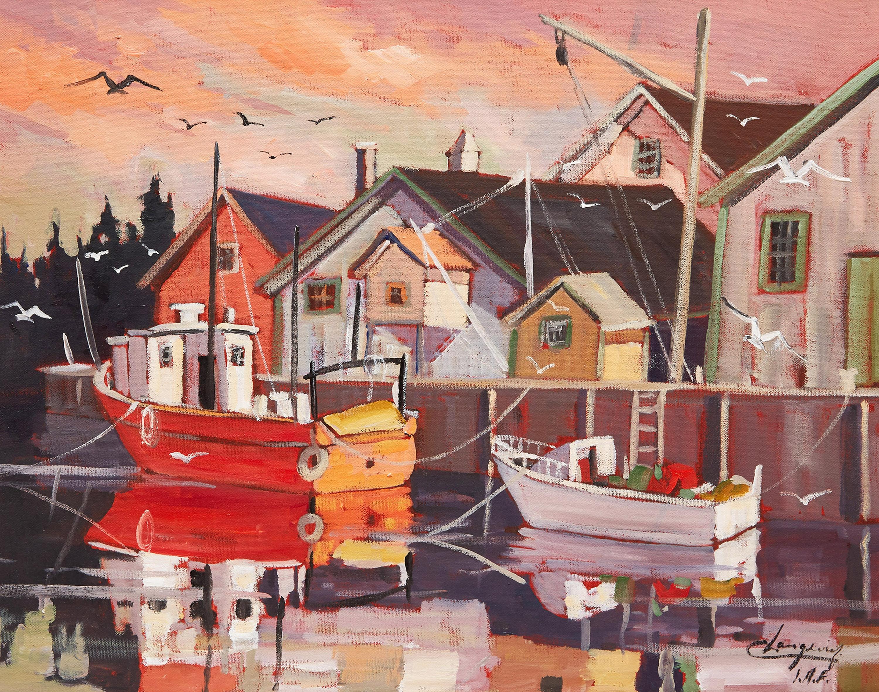 Claude Langevin Landscape Painting - Gaspesie