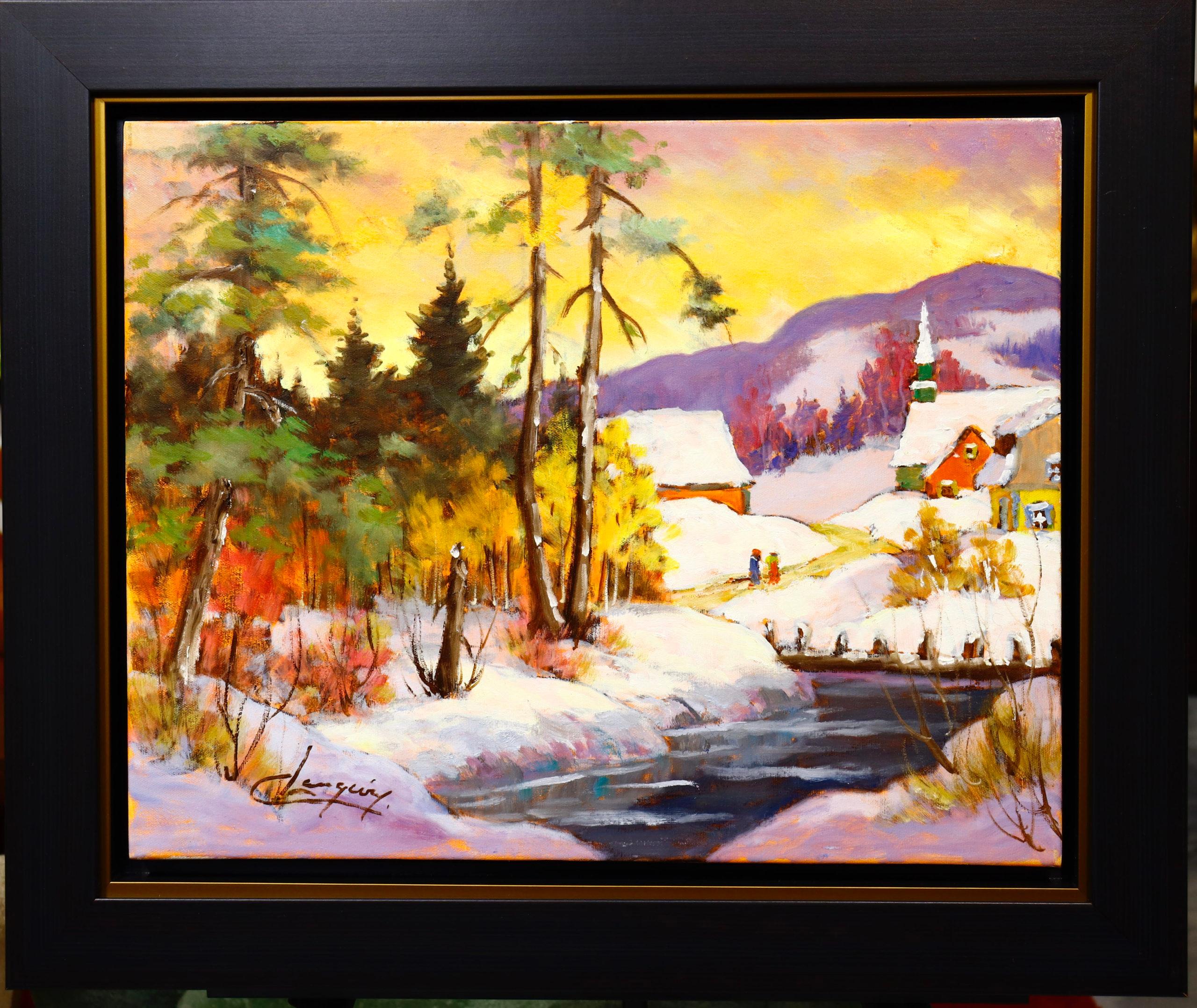 Puente viejo - Painting de Claude Langevin