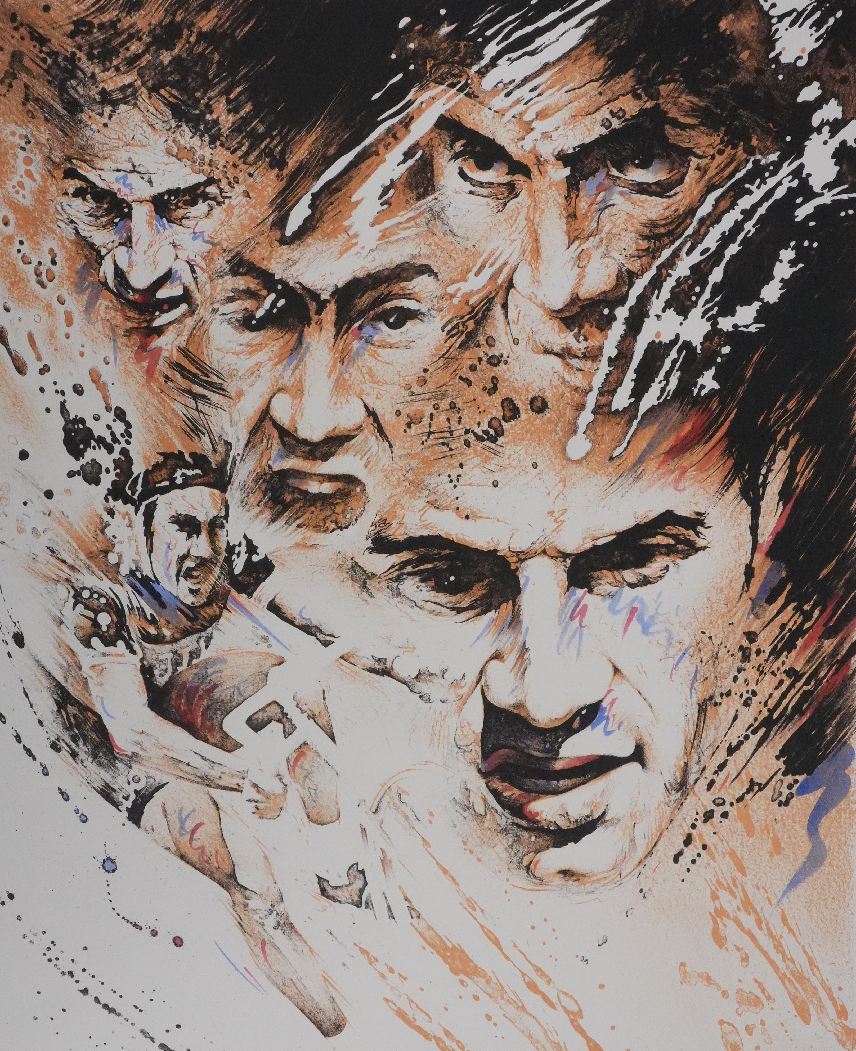 The Cyclist - Original Handsigned Lithograph - Modern Print by Claude Le Boul