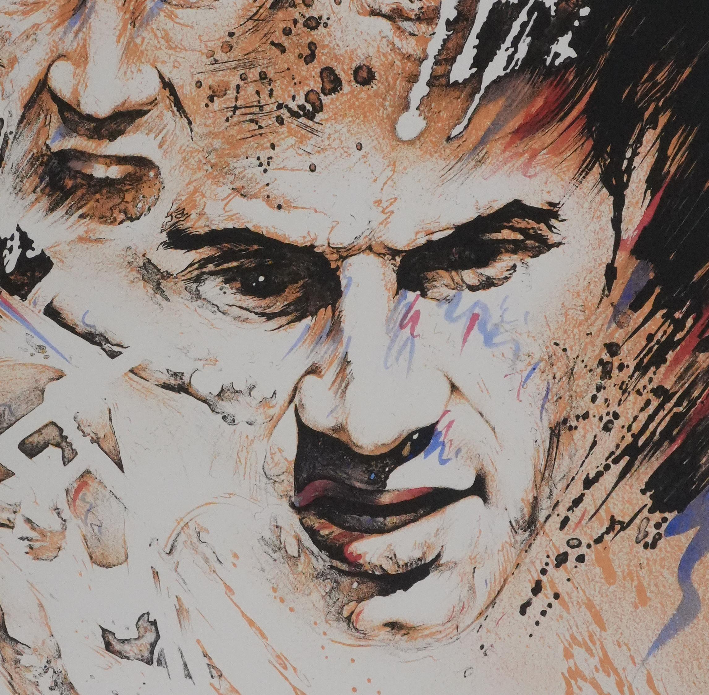 The Cyclist - Original Handsigned Lithograph - Gray Animal Print by Claude Le Boul