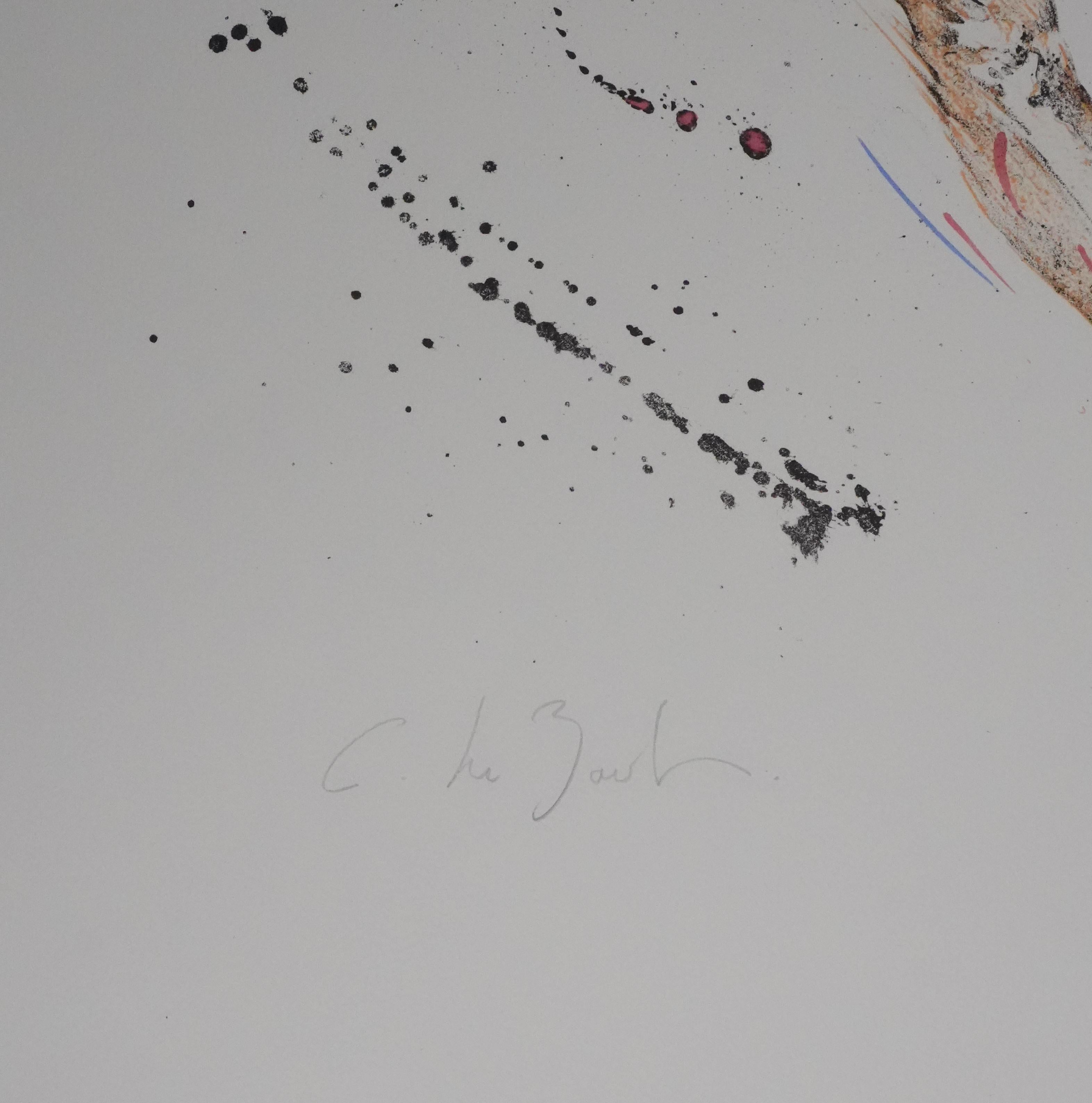 The Cyclist - Original Handsigned Lithograph For Sale 1