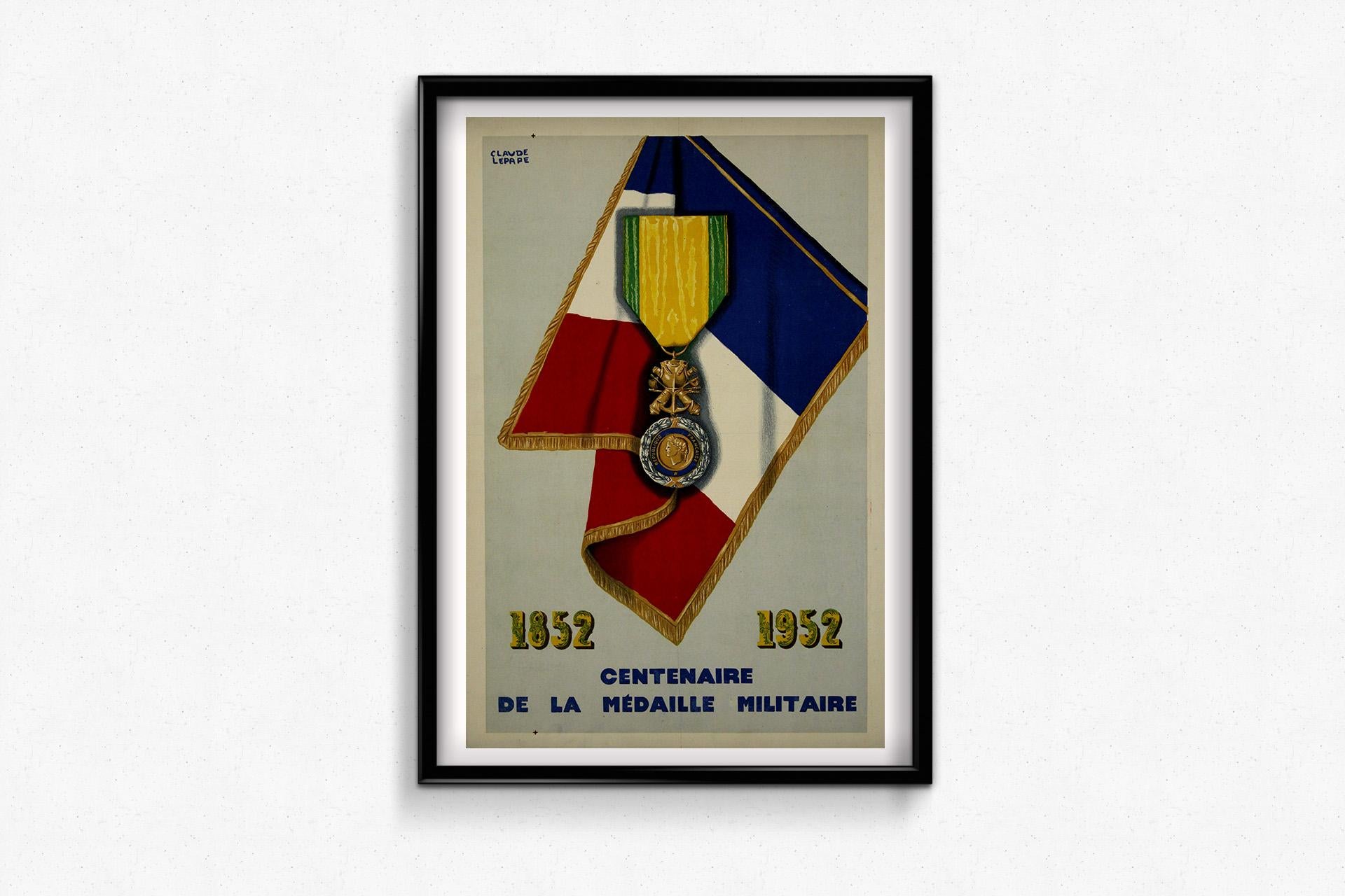 1952 Originalplakat von Claude Lepape für Le Centenaire de la Médaille Militaire im Angebot 3