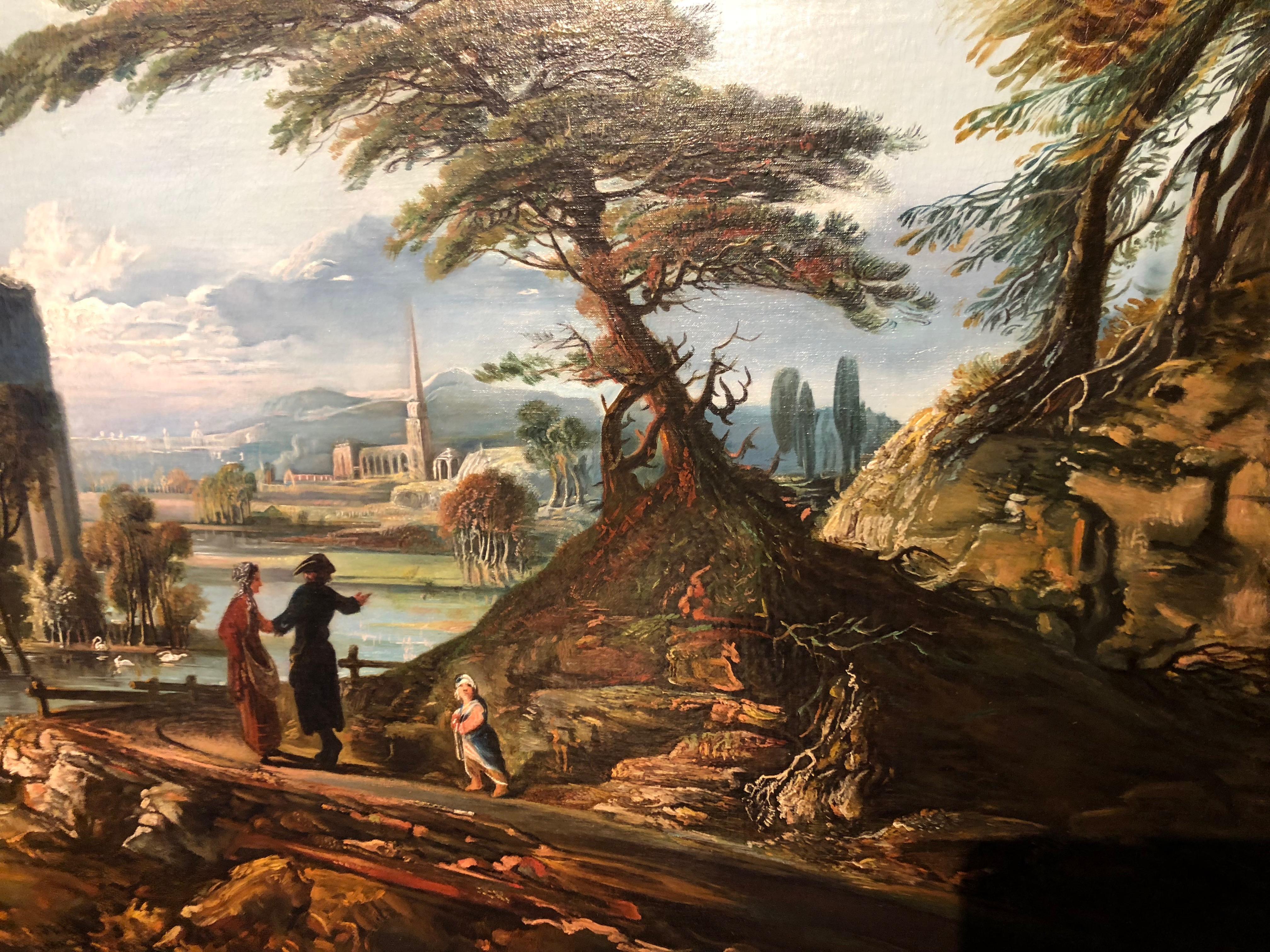 Peinture à l'huile italienne dans le style de Claude Lorraine ( 1600-1682)  - Réalisme Painting par Claude Lorrain (circle of)