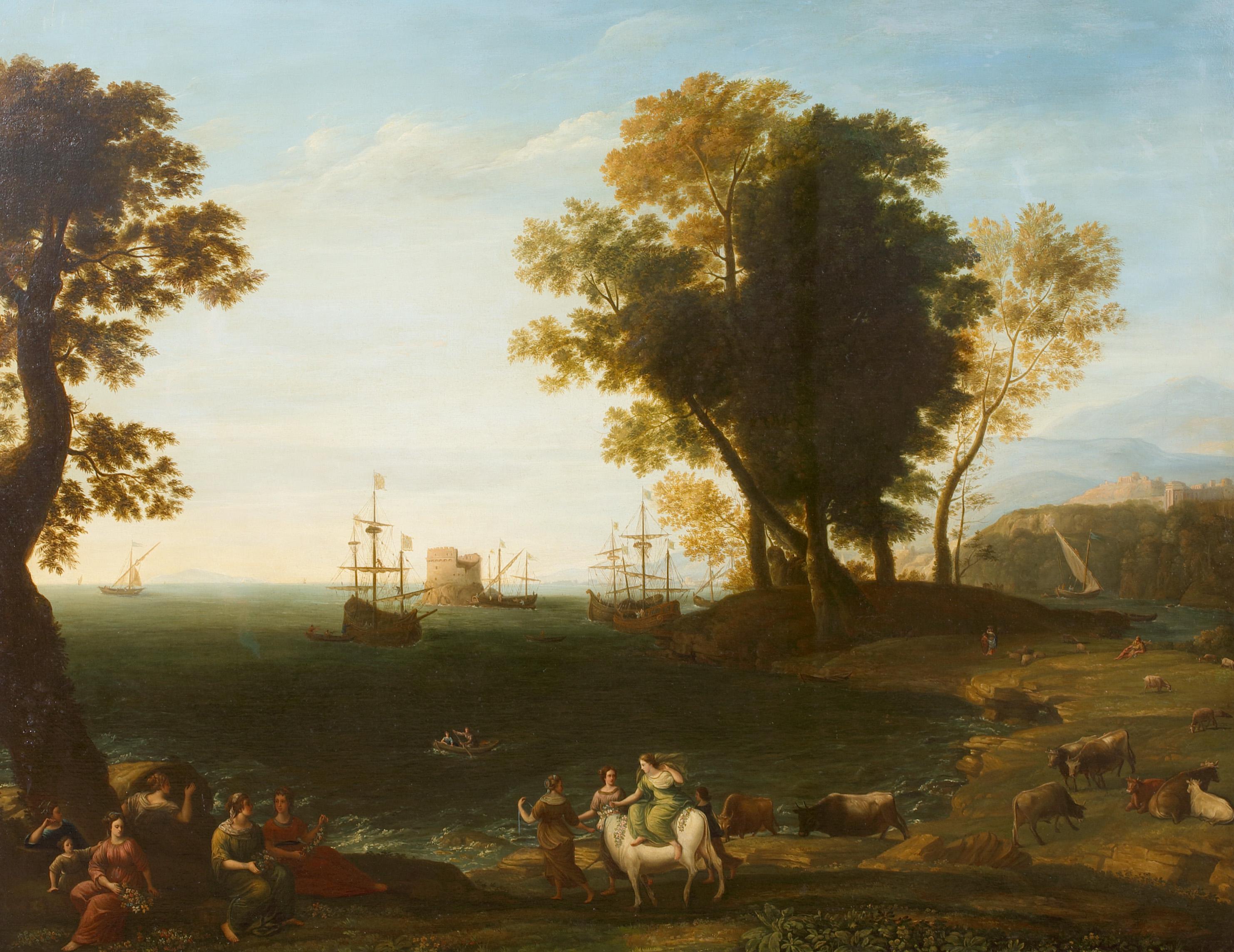 The Rape Of Europa, 17e siècle  Cercle de Claude Lorrain (1604-1692)  en vente 1