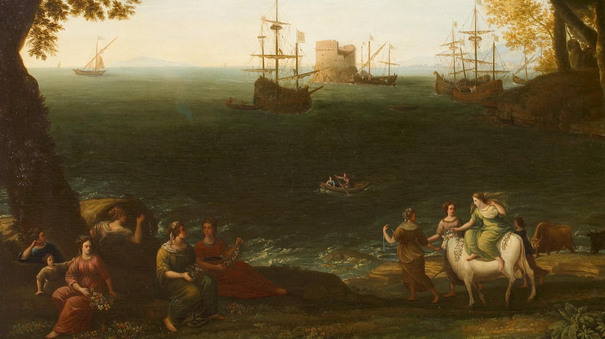 The Rape Of Europa, 17e siècle  Cercle de Claude Lorrain (1604-1692)  en vente 3