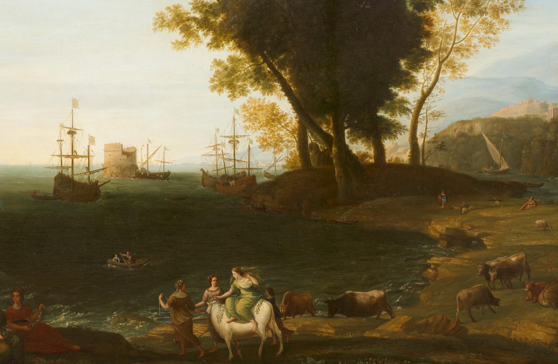 The Rape Of Europa, 17th Century  Circle of Claude Lorrain (1604-1692)  For Sale 2