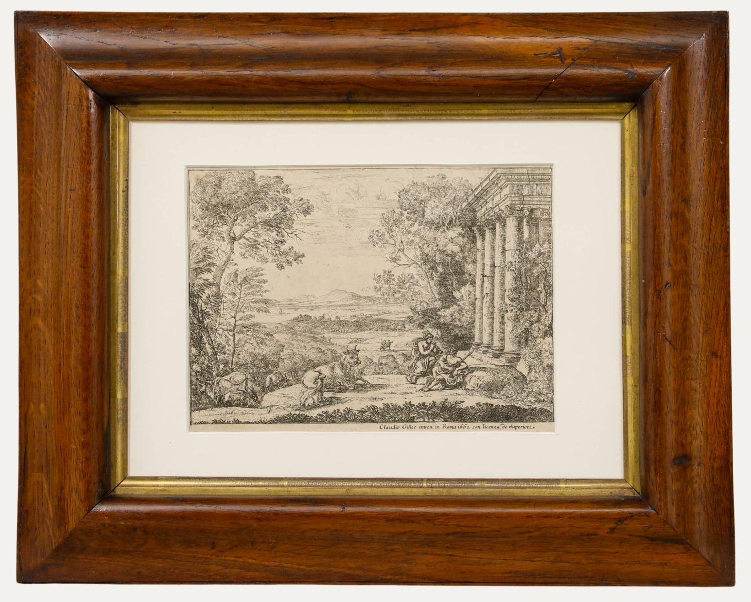 Claude Lorrain Figurative Print - Claude Le Lorrain (1600-1682) - Framed 18th Century Etching, Mercury and Argus