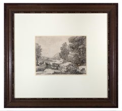 "Shepherd and Shepherdess Conversing in a Landscape "