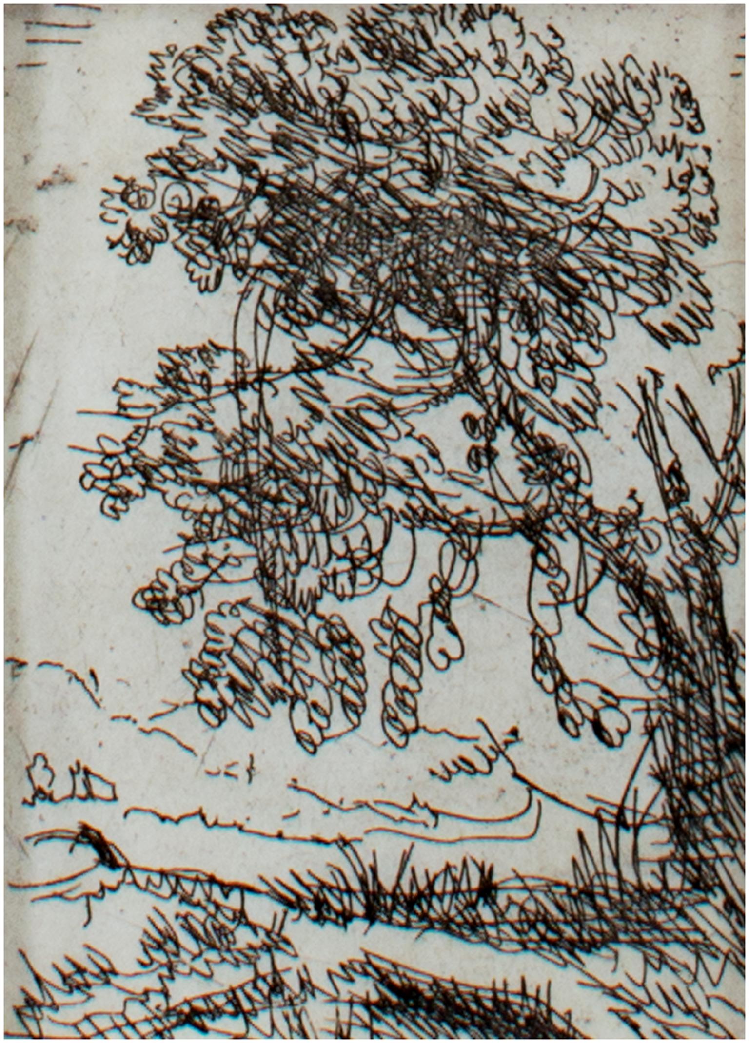 Claude Lorrain Landscape Print - "Tree in a Landscape, " etching by Claude Gellee (Le Lorrain)