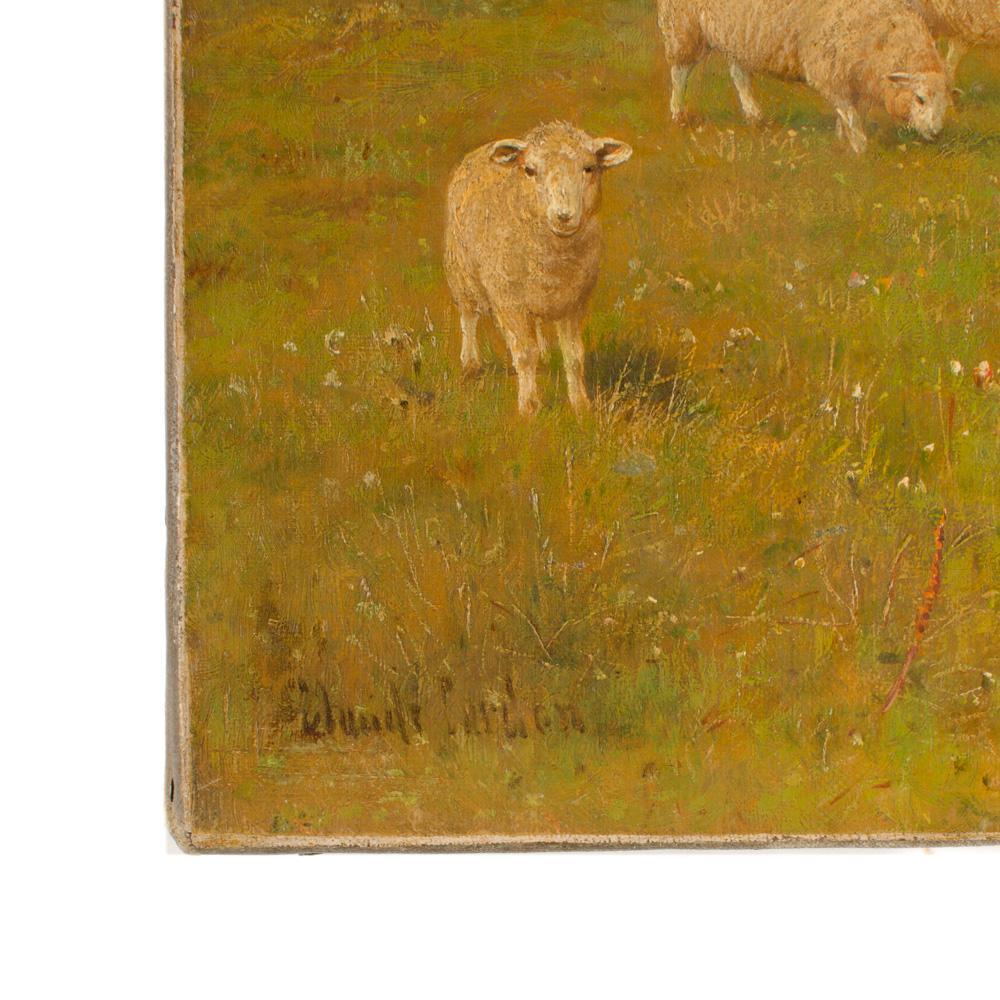 Claude Lorraine Clark (British, 1864 - 1937) Sheep in Pasture Oil Painting 5