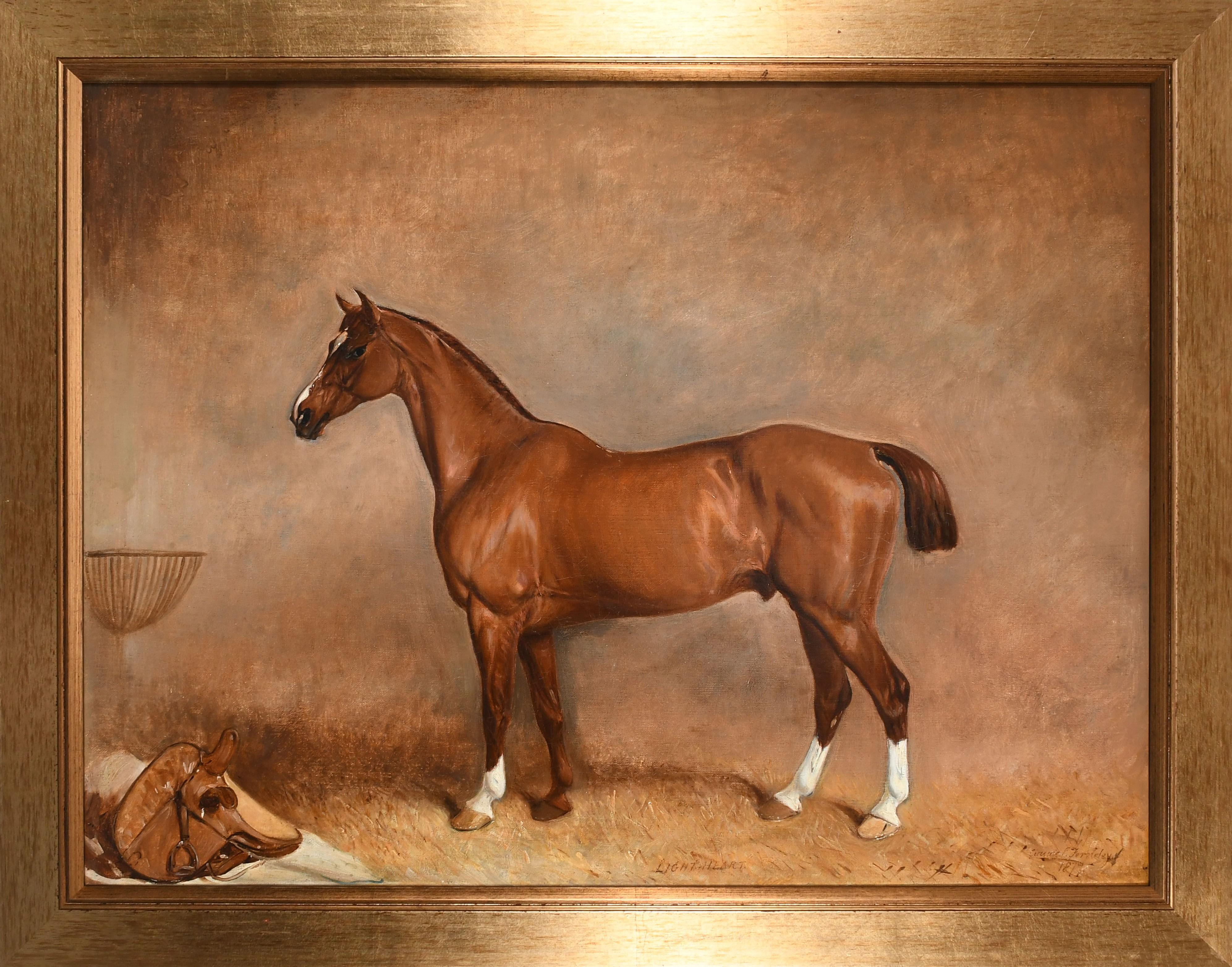 Claude-Lorraine Ferneley Animal Painting - Claude Lorraine Ferneley 19th century Horse in stable, oil painting