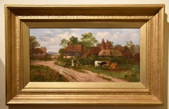 Peinture à l'huile « A Kentish Farmstead » de Claude Lorraine