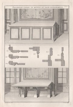 Antique Différentes Especes de Buffets et Leurs Developments, French design engraving