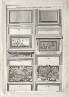 Elevations de Divers Especes de Dessus de Portes, Roubo French design engraving