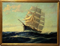 Listed American Artist Claude Louis Payzant VTG oil painting on canvas, Seascape