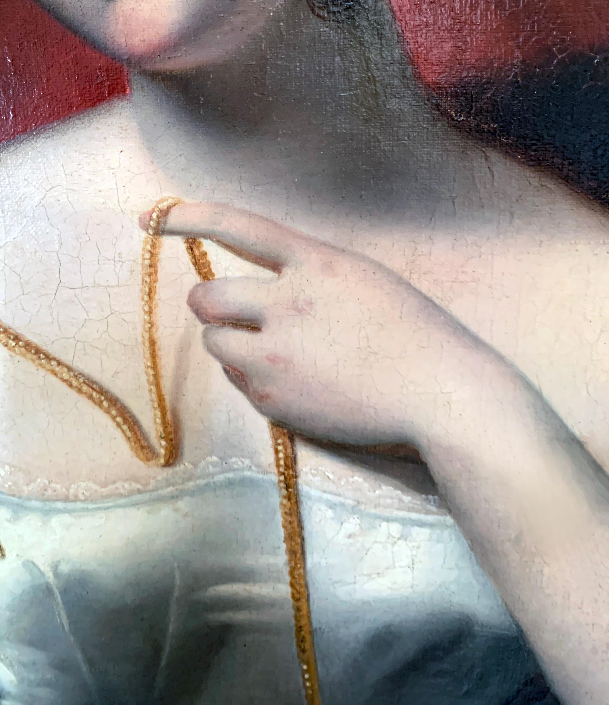 Femme Au Miroir Att. Claude Marie Dubufe (1790/1864) For Sale 4