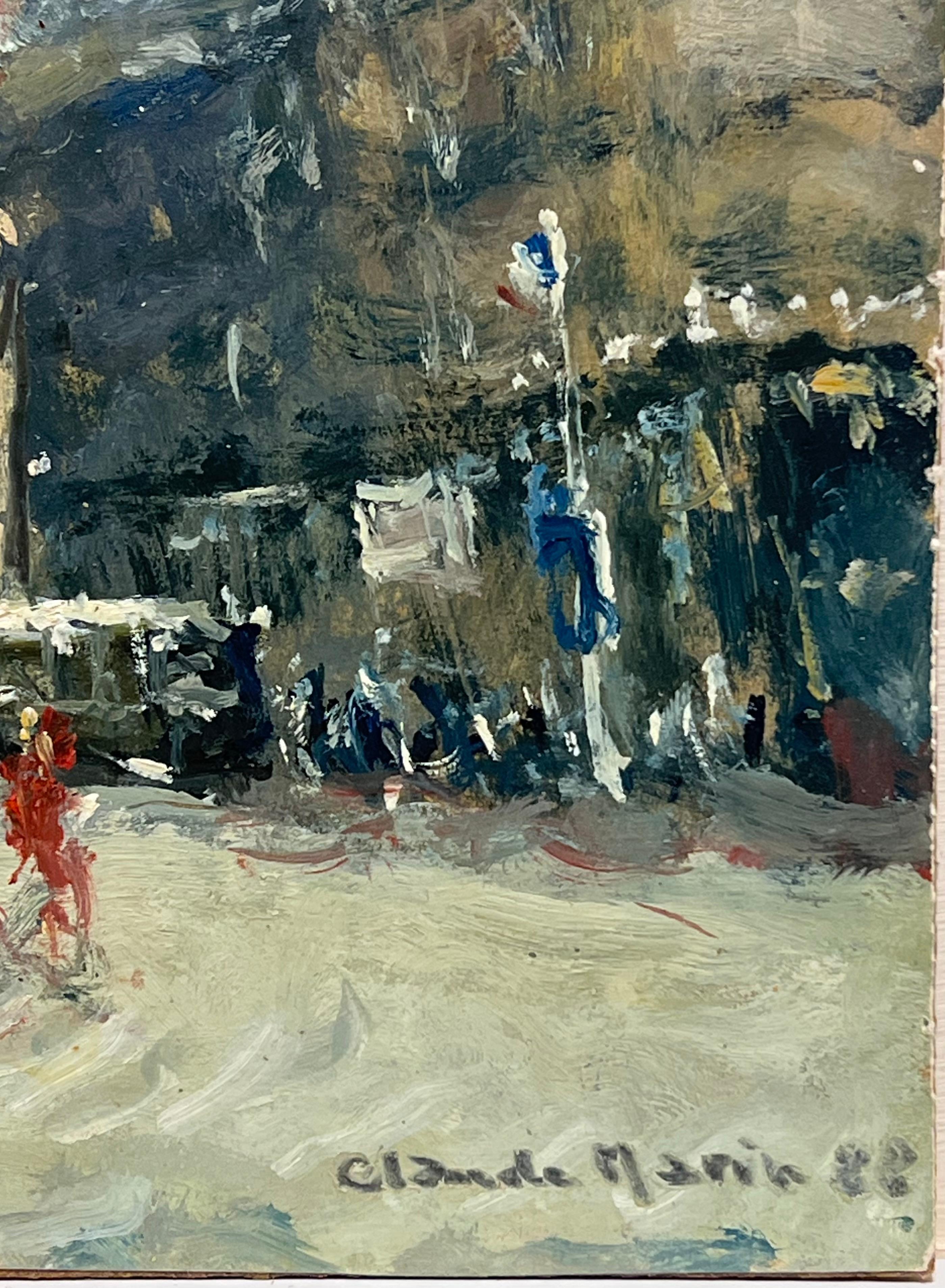 París
de Claude Marin (francés 1914-2001)
firmado y fechado 88
óleo sobre cartulina de artista pegada sobre tabla, sin enmarcar
tablero: 7,5 x 9,5 pulgadas
Procedencia: colección privada, París, Francia
Estado: muy buen estado

Originario de Nantes,