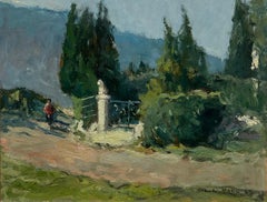 20th Century French Impressionist Signed Oil Provencal Country Landscape