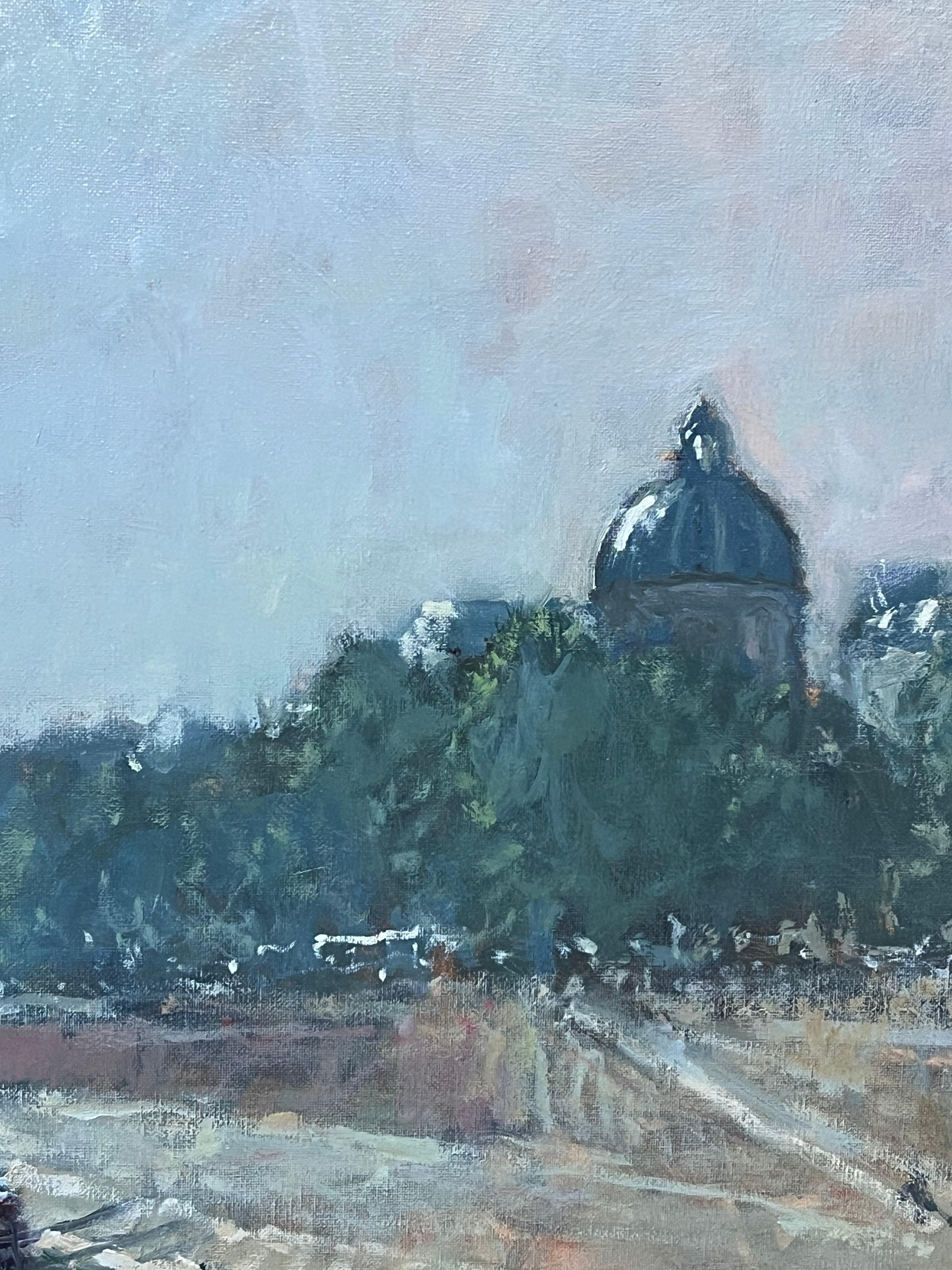 Olio firmato da un impressionista francese del XX secolo sul fiume Senna e il paesaggio di Parigi in vendita 1