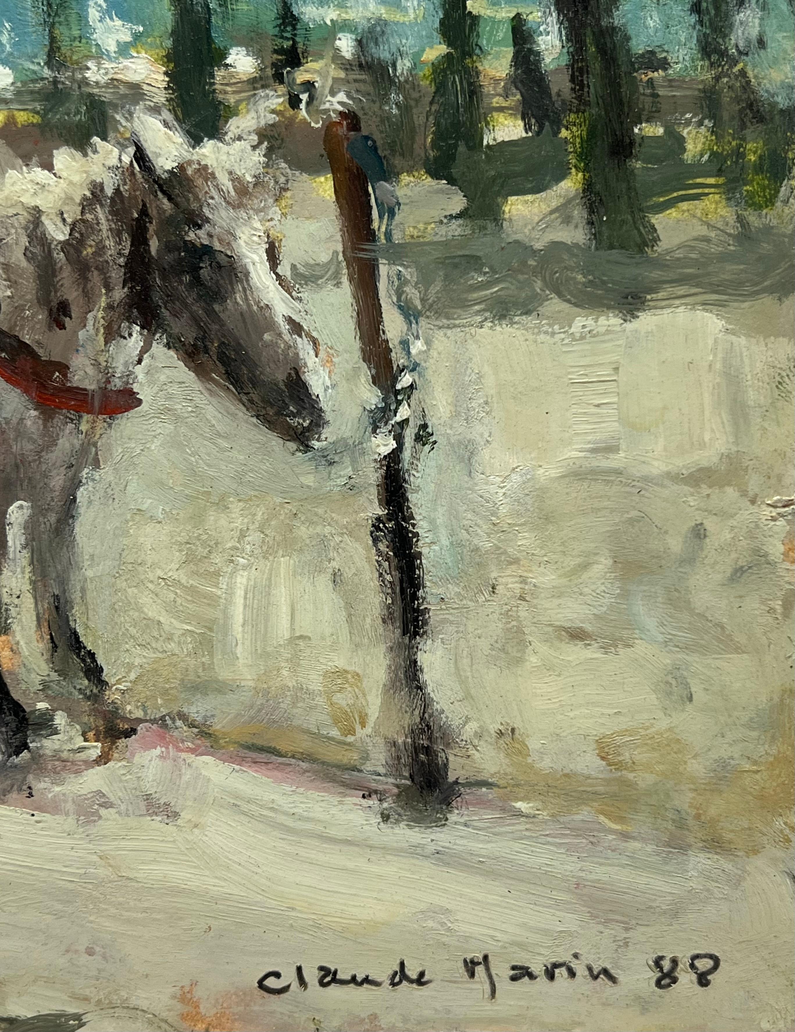 Il Parco di Parigi
di Claude Marin (francese, 1914-2001)
firmato e datato 88
olio su cartoncino incollato su tavola, senza cornice
tavola: 7,75 x 9,5 pollici
Provenienza: collezione privata, Parigi, Francia
Condizioni: ottime condizioni

Originario