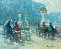 Luxembourg Garden Paris Park Scene 20th Century French Impressionist Signed Oil