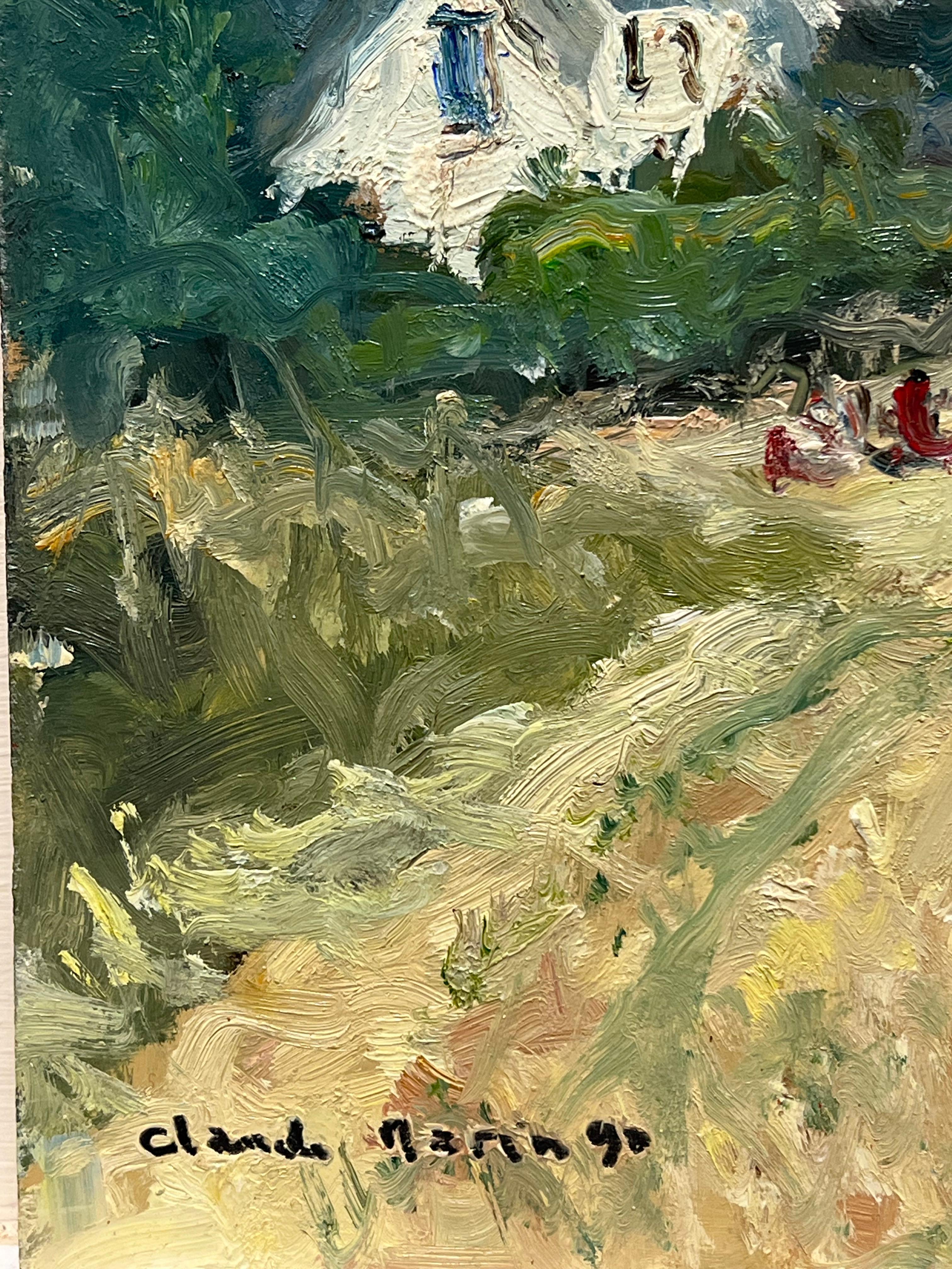 Rural Brittany Harvest Fields Signed 20th Century French Impressionist Oil For Sale 1