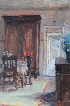 Scène d'intérieur impressionniste vintage d'une pièce par Claude Marin