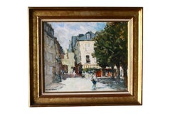 Vintage Landscape Oil Painting, Post-Impressionist Paris Cityscape, Paris School
