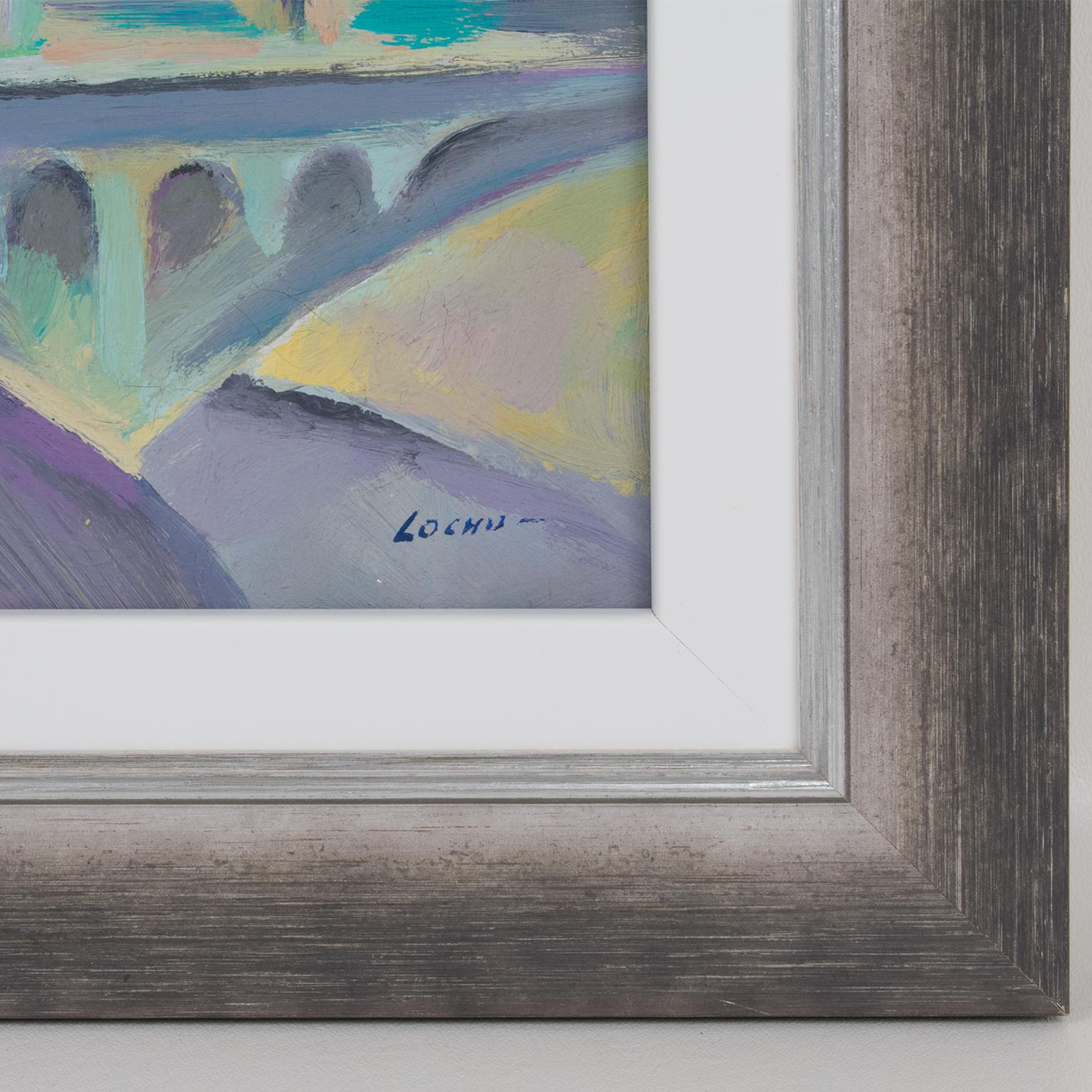 La Torre Eiffel amarilla, Pintura al óleo sobre lienzo de Claude-Max Lochu en venta 5