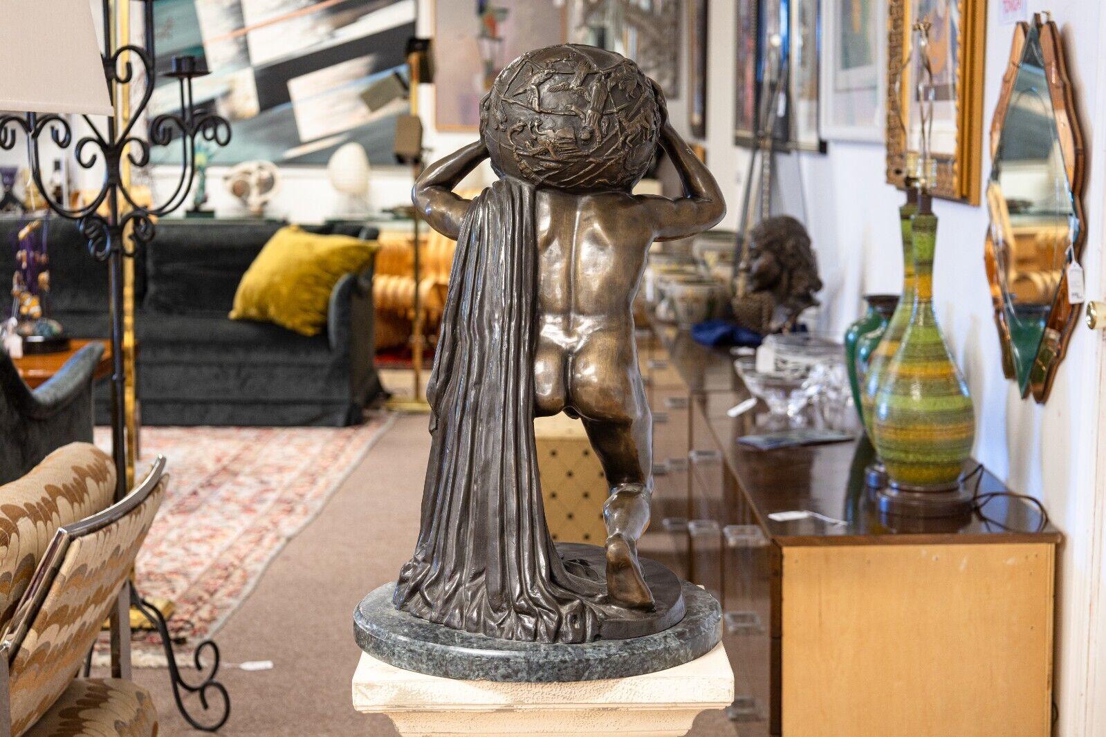 Unknown Claude Michel Clodion After Altlas Bronze Figurative Sculpture 1890s For Sale