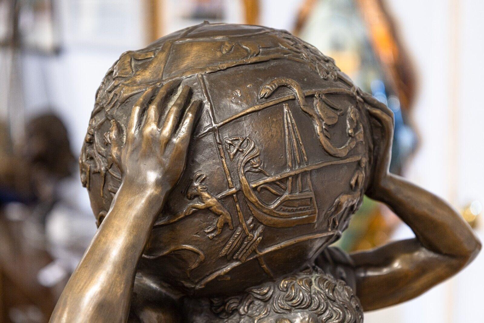 19th Century Claude Michel Clodion After Altlas Bronze Figurative Sculpture 1890s For Sale