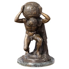 Claude Michel Clodion After Altlas Bronze Figurative Sculpture 1890s