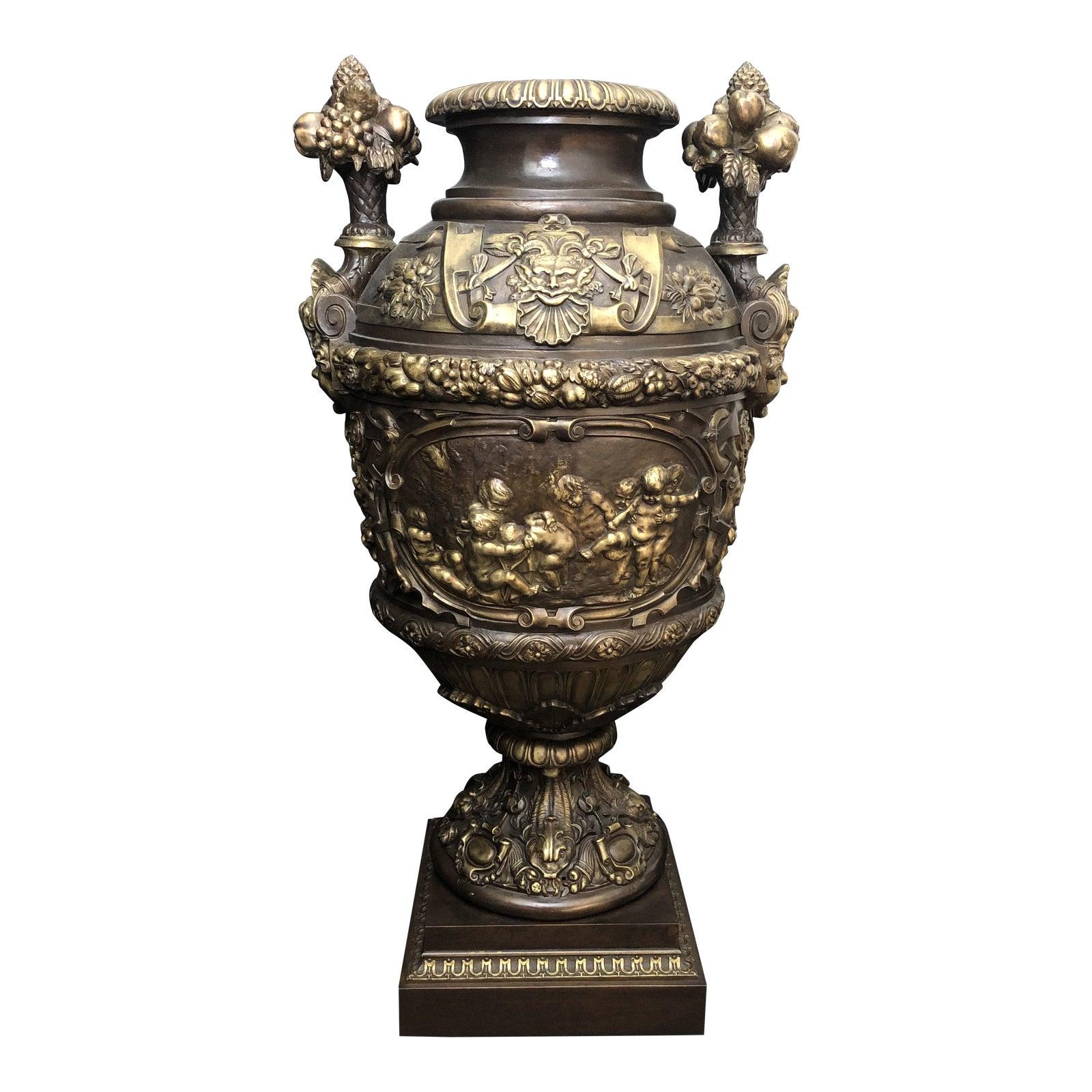 Patinated and Gilt Bronze Decorative Urn at 1stDibs
