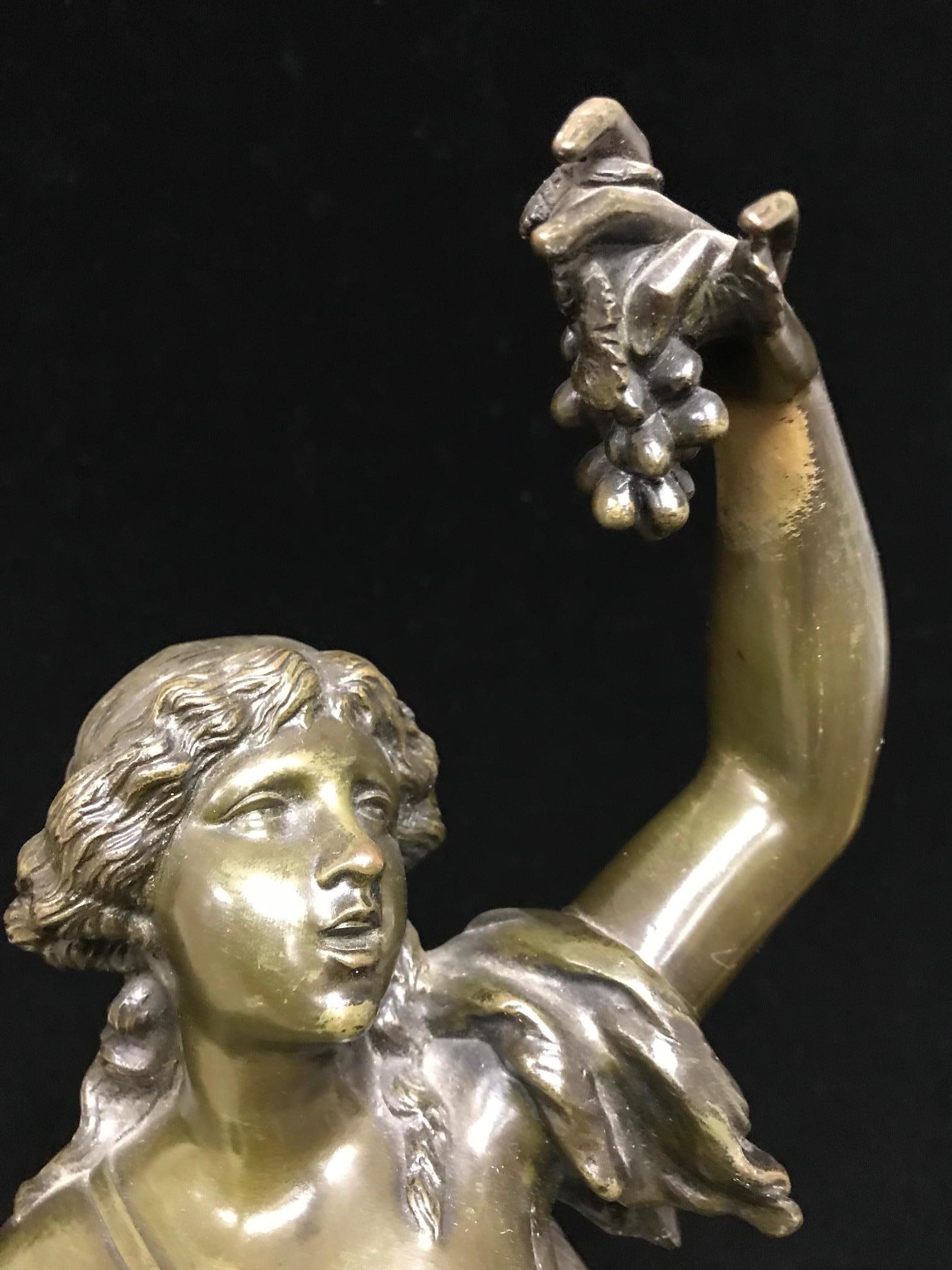 Bacchanale after  Clodion  - Gold Figurative Sculpture by Claude Michel Clodion
