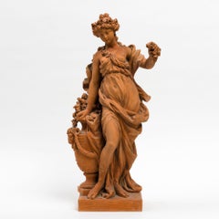 CLODION Claude Michel TERRACOTTA "Young girl with a vase and ram's head"